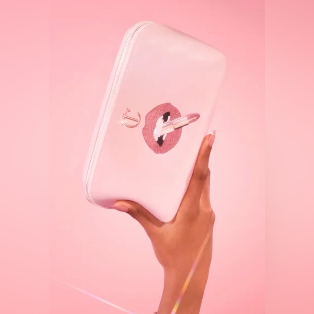 Charlotte Tilbury Pink Cosmetic Pouch with Lip Motif